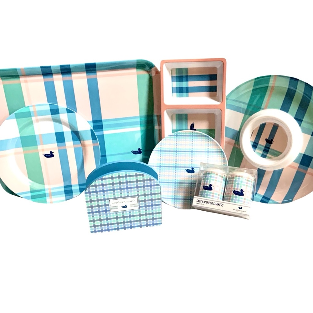 Southern Marsh Blue Pink & Turquoise Plaid Bundle